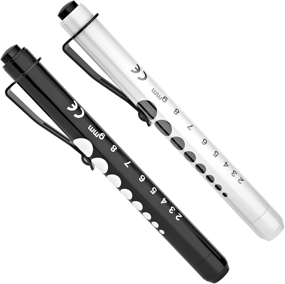 RISEMART Pen Lights for Nurses, 2 Pack Reusable Medical Light with Pupil Gauge and Ruler, White L... | Amazon (US)
