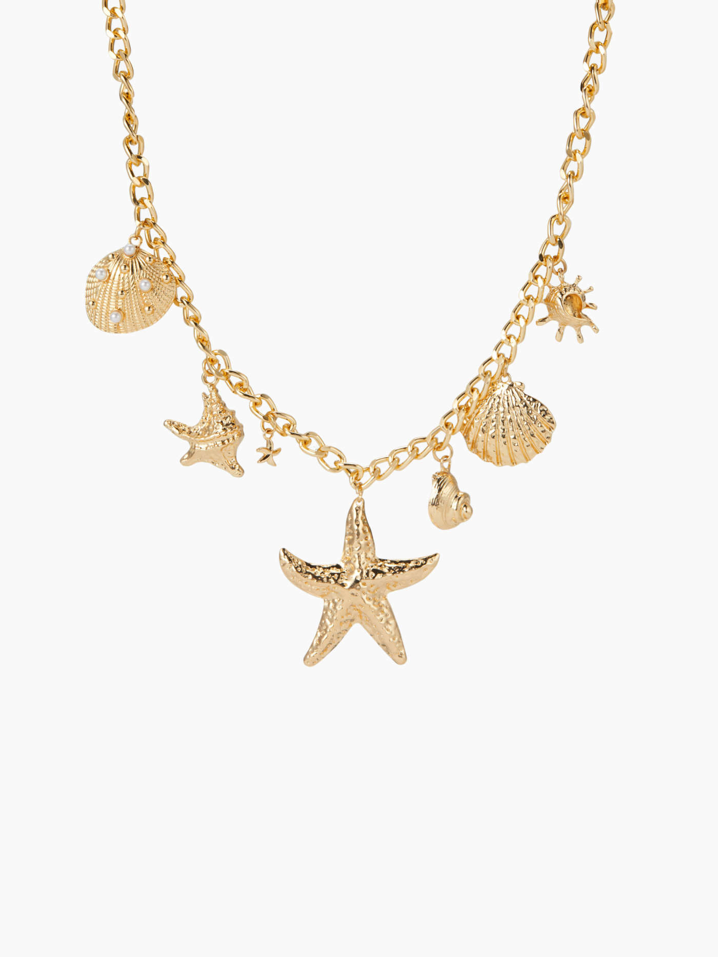 STARFISH & SHELL & CONCH PENDANT CHAIN NECKLACE... | Cider