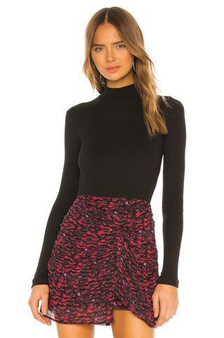 ALLSAINTS Raffi Roll Neck Bodysuit in Black from Revolve.com | Revolve Clothing (Global)