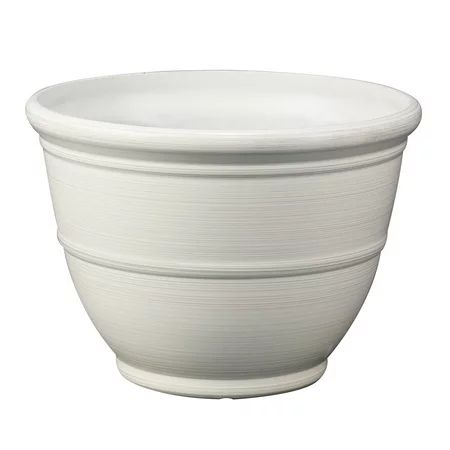 Mainstays Ferenza White Color Recycled Resin Planter 14in x 14in x 10in Set of 2 | Walmart (US)
