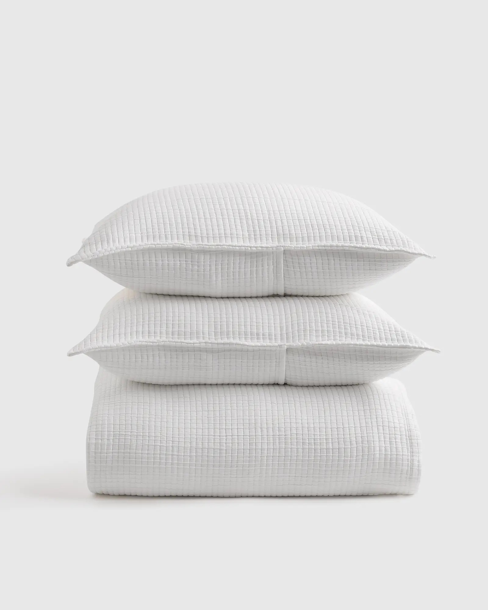 Organic Ribbed Cotton Coverlet Set in White | Quince