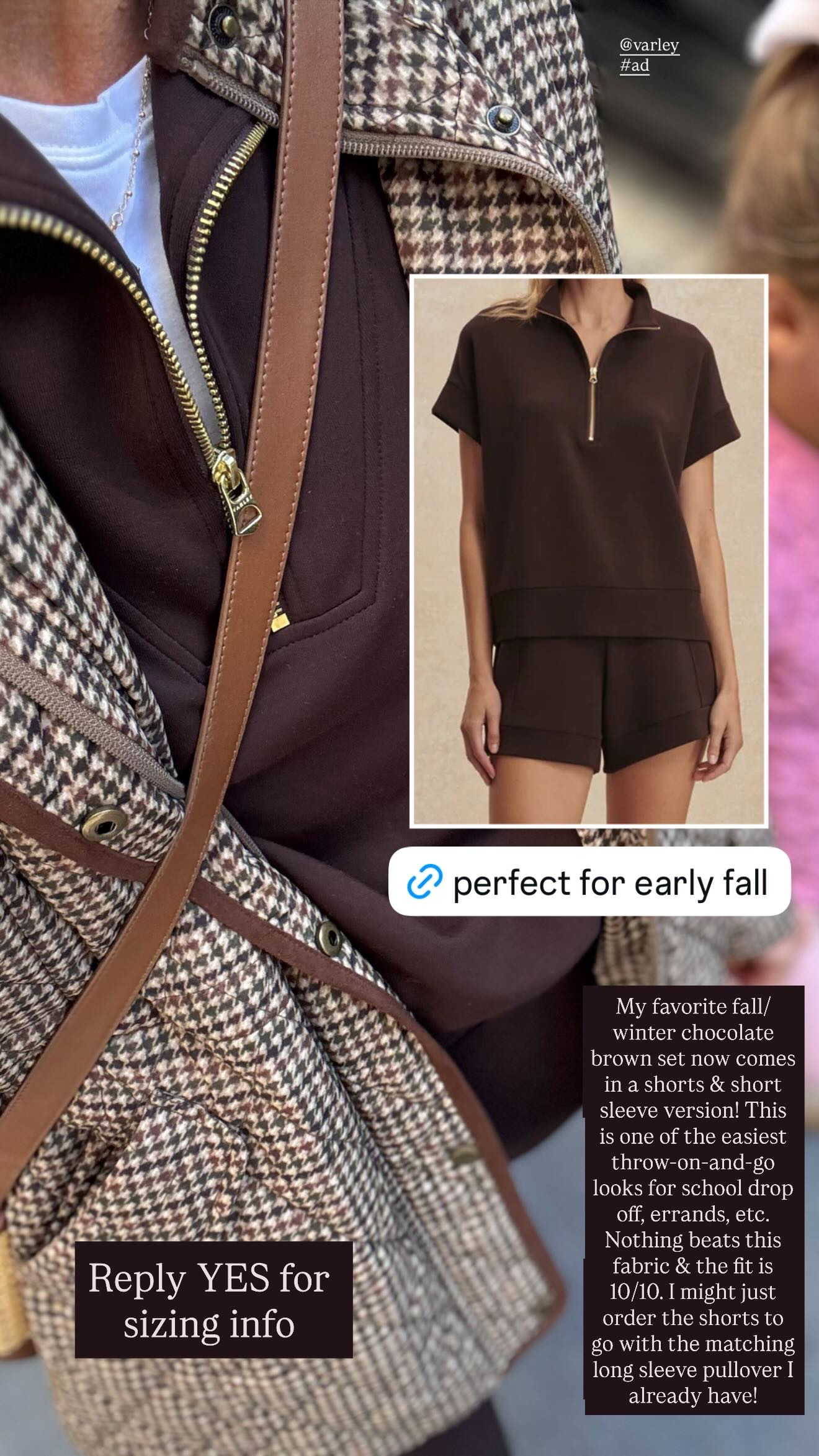 My favorite chocolate brown set from Varley is now available in short sleeve! Love this for late summer/early fall.

casual outfit, matching set, mom style, fall outfit  

 #LTKootd #LTKSeasonal #LTKActive