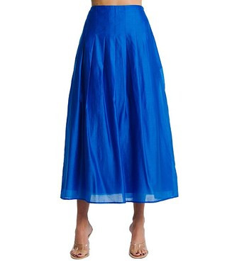 Pheona Pleated High-Rise A-Line Coordinating Midi Skirt | Dillard's