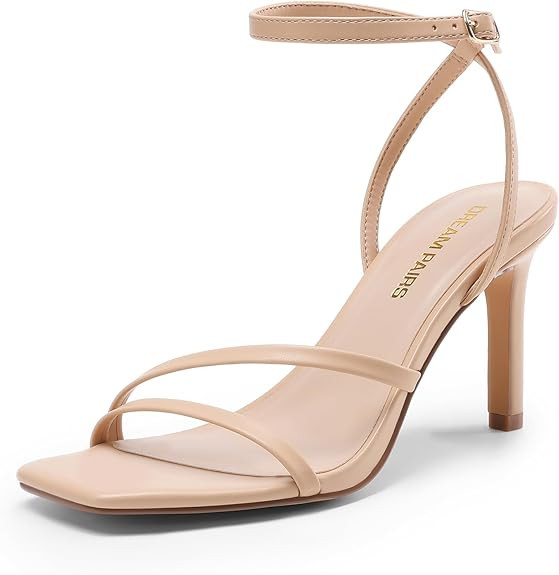 DREAM PAIRS Women’s High Stilettos Heels Open Toe Square Sandals Ankle Strap Pumps Sexy Comfort... | Amazon (US)