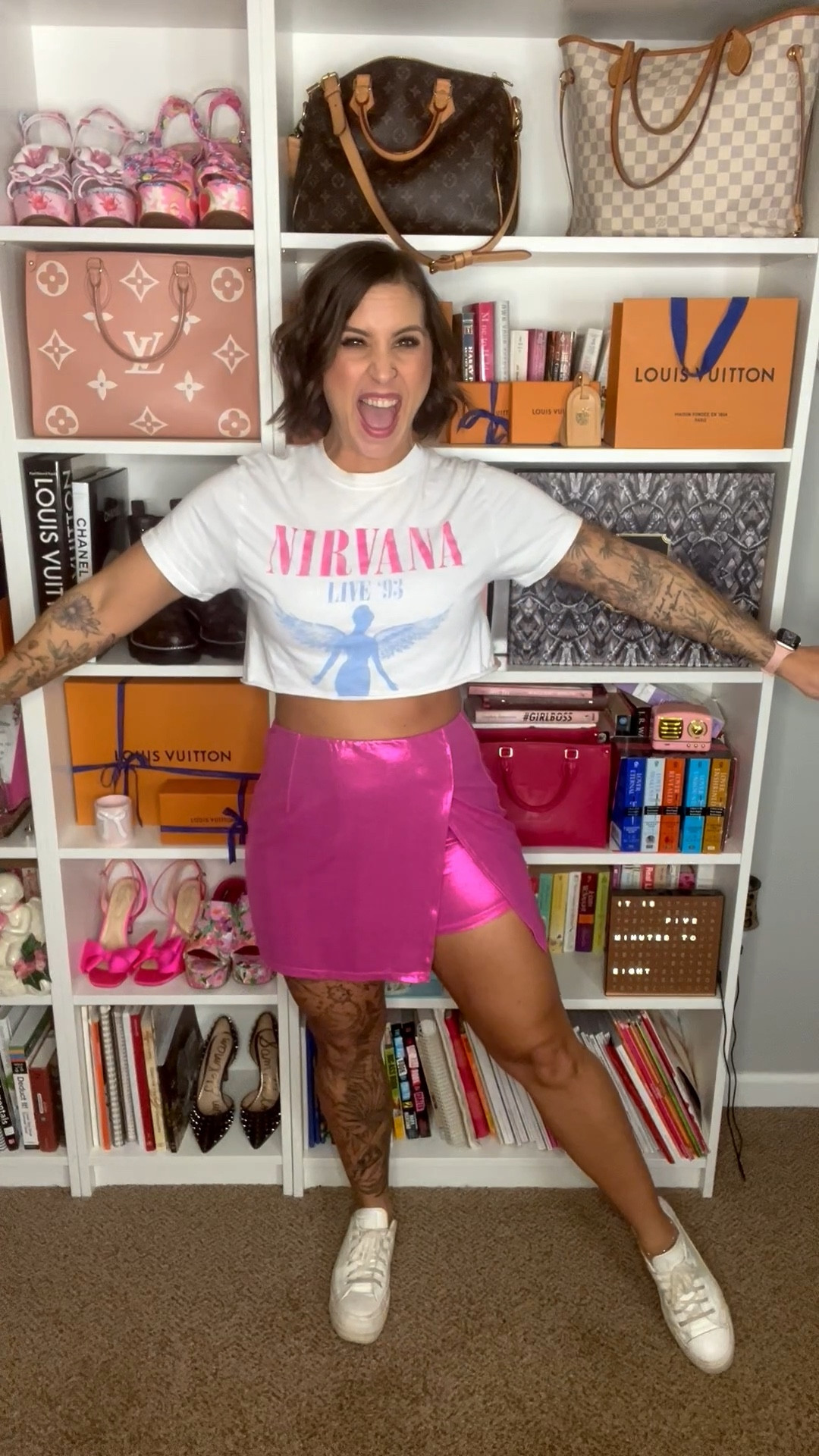 Yall im so obsessed with this pink metallic skirt! It has built in shorts with a pocket. Im wearing a medium. 

Pink skirt, pink metallic skirt, pink skort, pink metallic skort, metallic skort, Halara, Alicia Bice, does it come in pink 

#LTKSeasonal #LTKFindsUnder50 #LTKHoliday