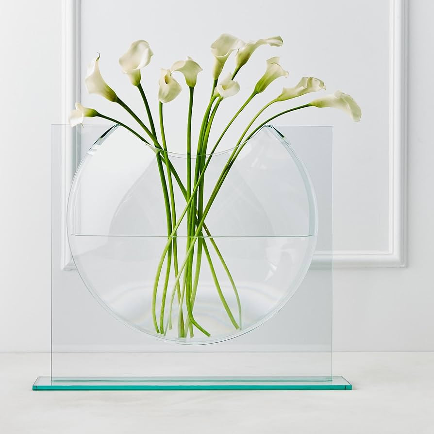 Z GALLERIE Clear Ellipse Vase for Centerpieces Home Decor, Cute Bookshelf Decor, Artistic and Cul... | Amazon (US)
