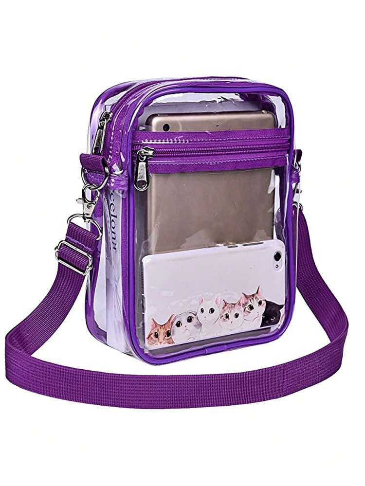 Clear Bag Stadium Approved For Work & Business Travel For Men & Women, Clear Crossbody Shoulder B... | SHEIN