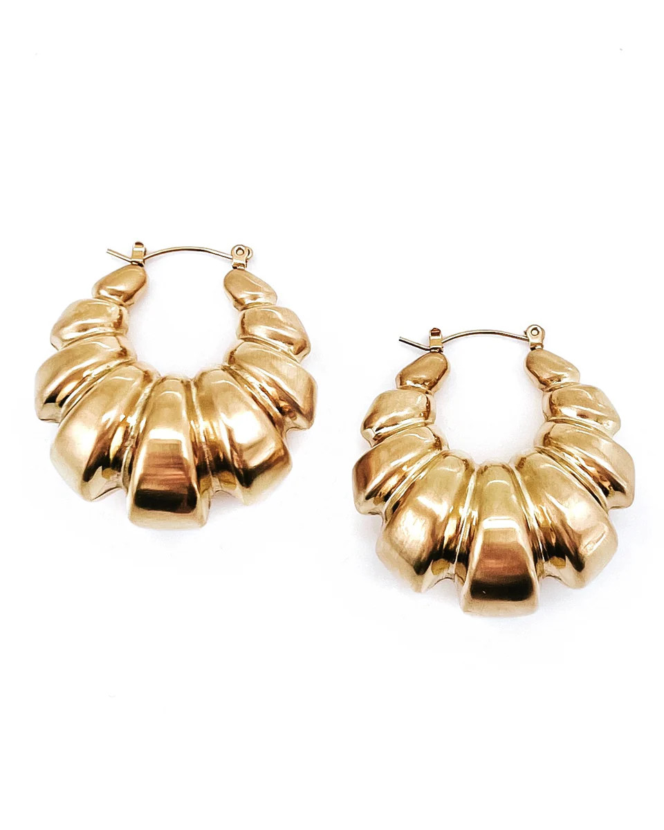 Esmerelda Statement Chunky Croissant Hoop Earrings - Beljoy Jewelry | BÉLJOY