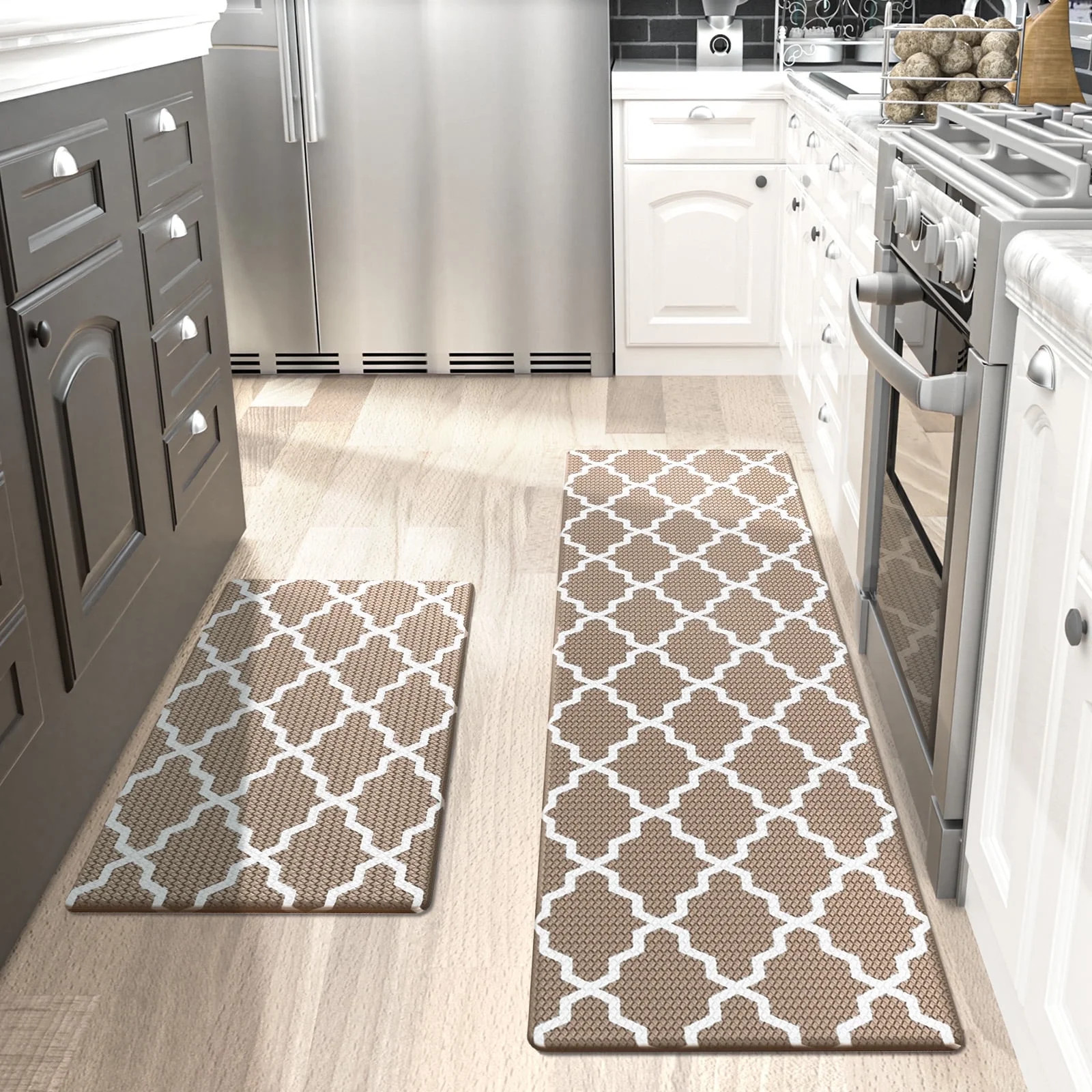 OEAKAY Kitchen Rugs and Mats 2 Piece Set,17.7"x29.5"+17.7"x59" Anti Fatigue Runner Rug Waterproof... | Walmart (US)