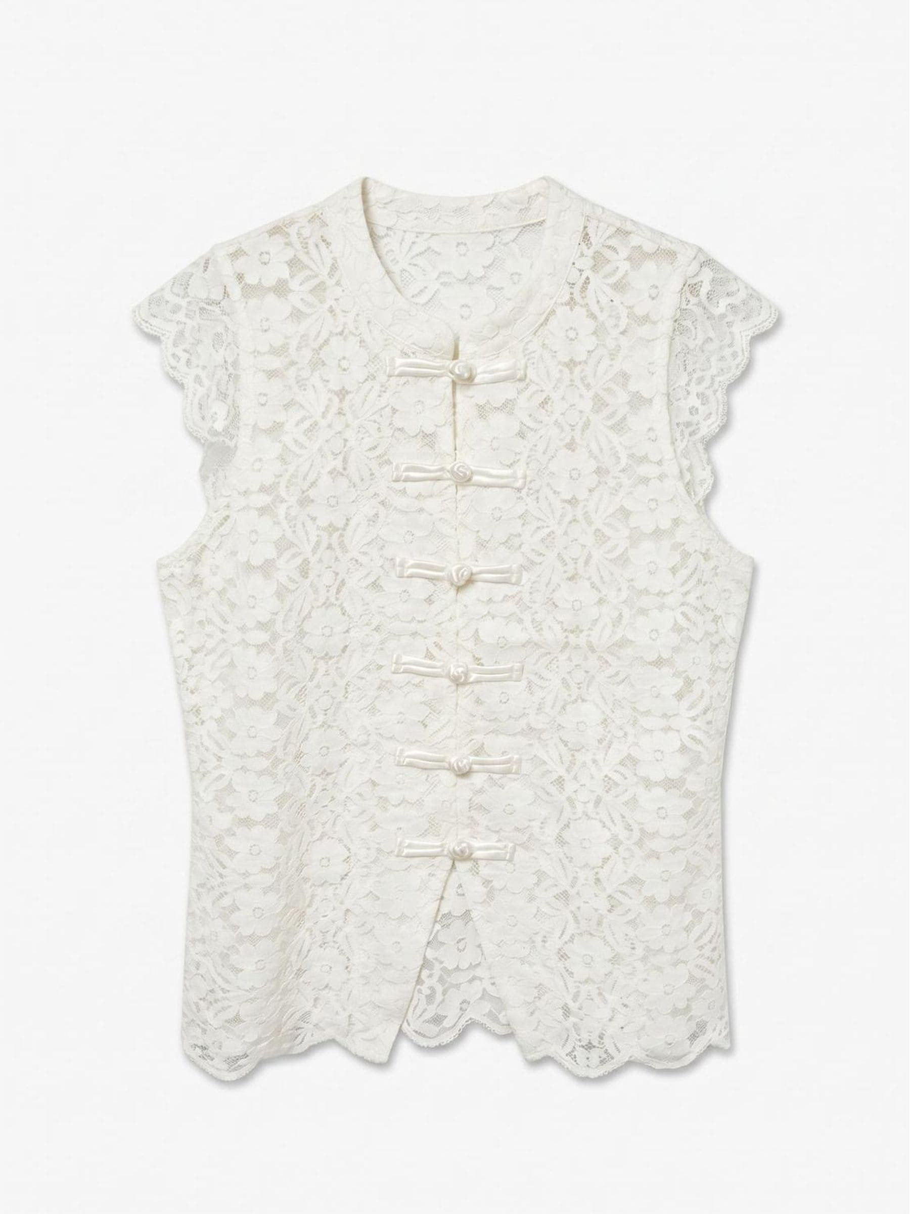 VERO MODA VERO MODA White Sleeveless Mandarin Lace Top | Next US
