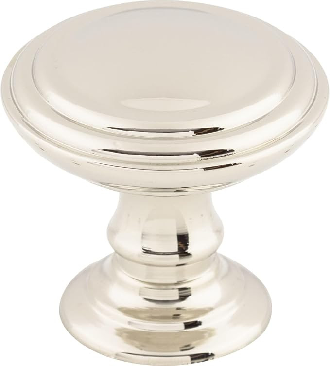 Top Knobs Reeded 1 1/2" Diameter Round Knob Polished Nickel | Amazon (US)