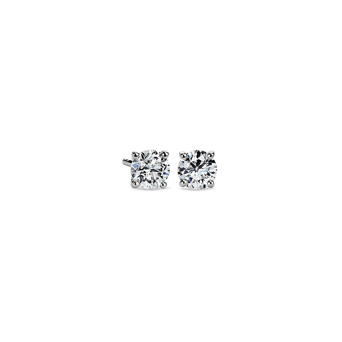 Diamond Stud Earrings in 14k White Gold (1 ct. tw.) | Blue Nile | Blue Nile