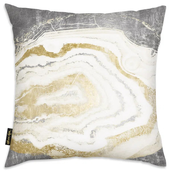 German Silver Gold Agate Throw Pillow | Wayfair North America