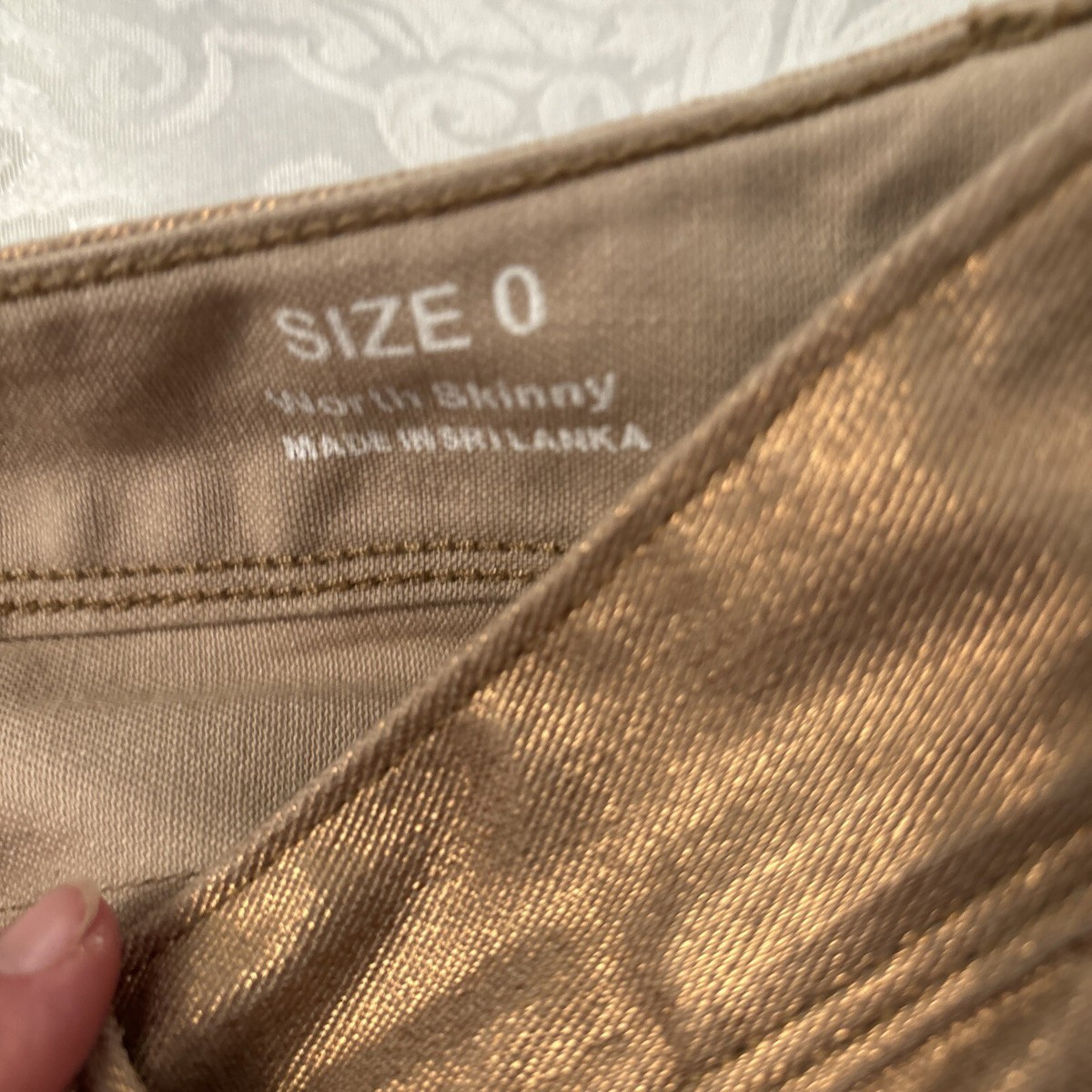 Lilly Pulitzer Worth Skinny Rose Gold Metallic Slim Shiny Jeans 0 NWOT Low Rise | eBay US