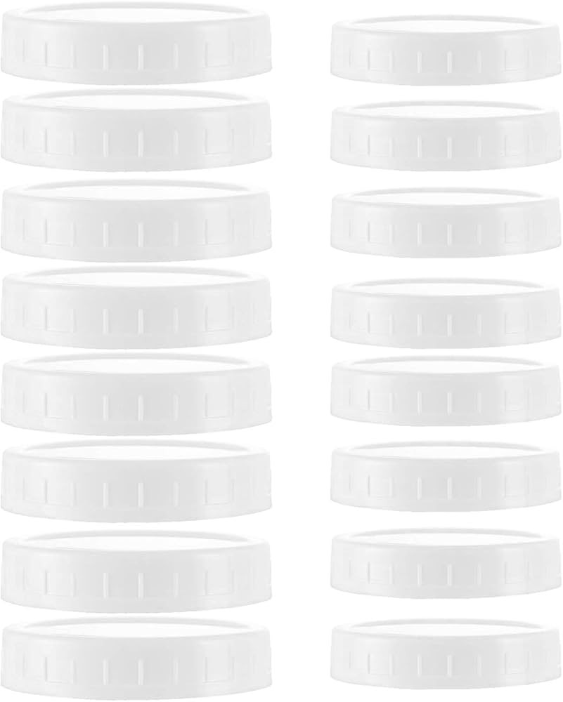 STARUBY 16Pcs Plastic 8 Regular Mouth Lids and 8 Wide Mouth Plastic Storage Caps for Mason Jars, ... | Amazon (US)