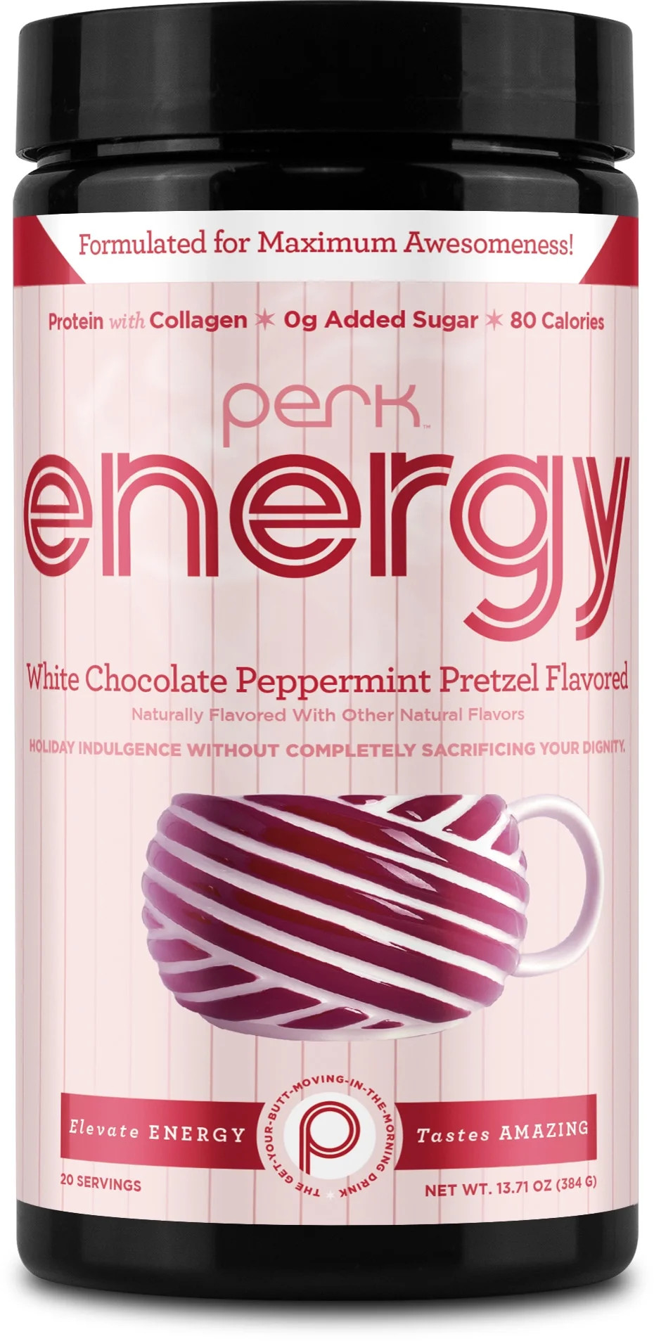 Perk Energy Original White Chocolate Peppermint Pretzel Drink Mix (20 Servings) - Gluten Free, So... | Walmart (US)