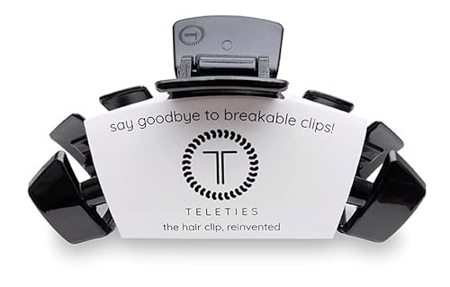 TELETIES - Large Hair Clip - Strong Grip, Bendable Teeth, Comfortable Curved Design - Ideal for Thick Hair - For All Hair Textures - Jet Black | Amazon (US)
