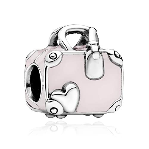 DATOUQI Pink Travel Bag Charm 925 Sterling Silver Charms for Bracelets Necklace for Women | Amazon (US)