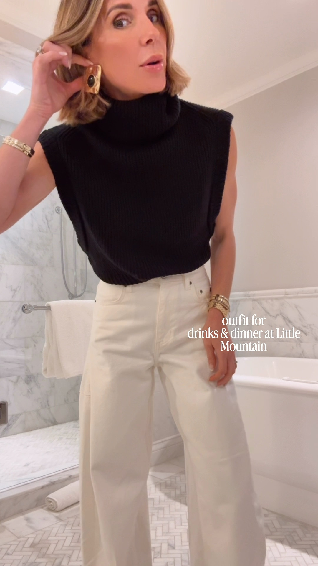 Tonight's dinner outfit 

Wearing size 25 in jeans 
Small in top