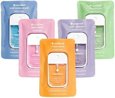 Touchland Power Mist Hydrating Hand Sanitizer TOP 5-PACK | Applelicious, Sandalwood, Lavender, Be... | Amazon (US)