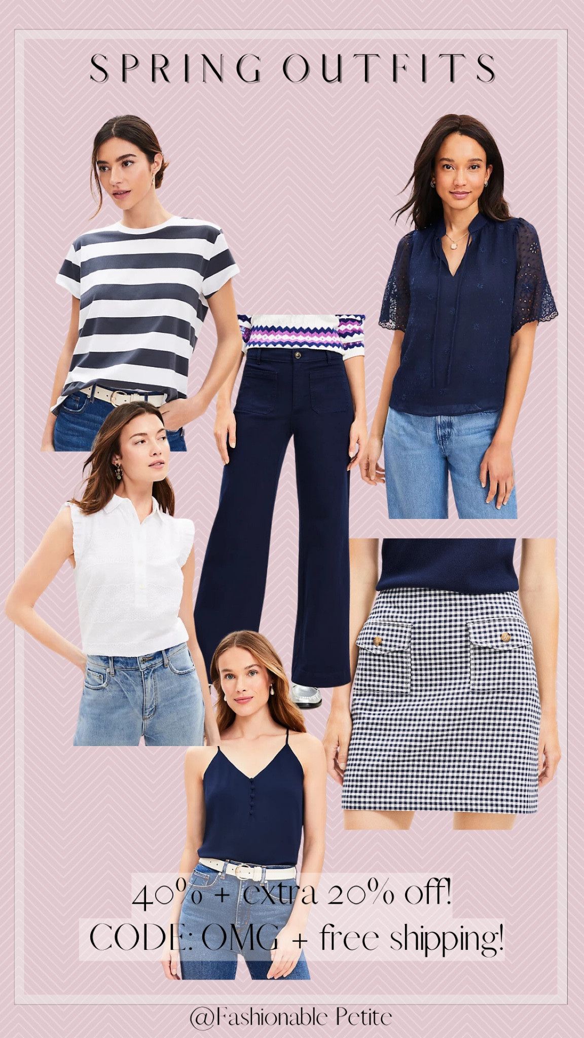 Spring outfits from LOFT! 

Spring outfit. Navy. Casual outfit. Spring style. Petite. 

#LTKsalealert