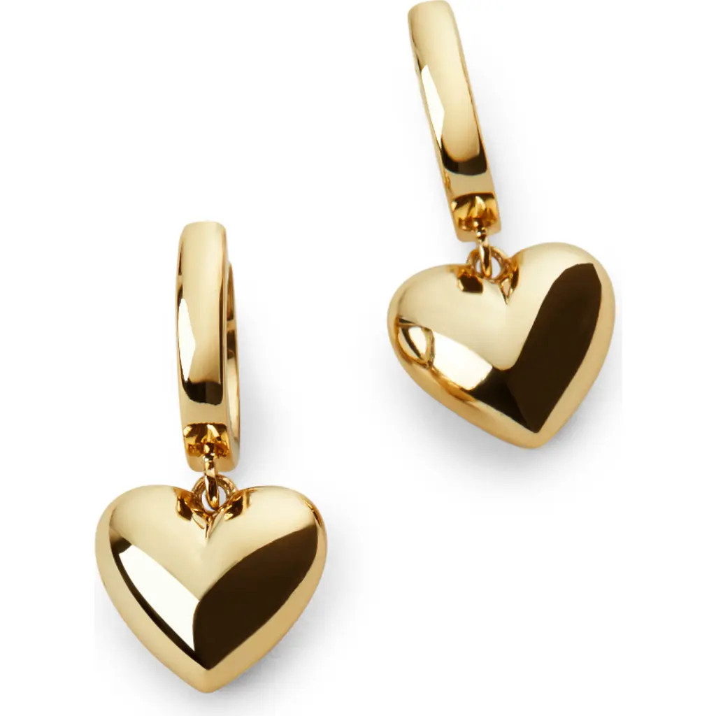 Ana Luisa Jessica Heart Drop Huggie Hoop Earrings in Gold at Nordstrom | Nordstrom