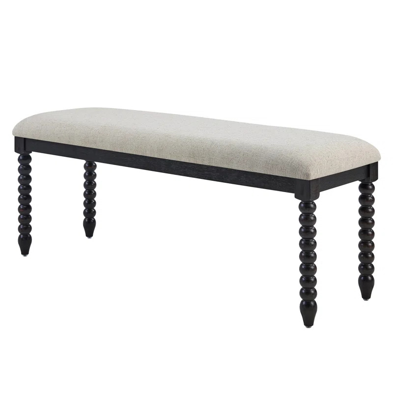 48" Wide Classic Rustic Spindle Turned Leg Upholstered Bedroom Bench | Wayfair North America
