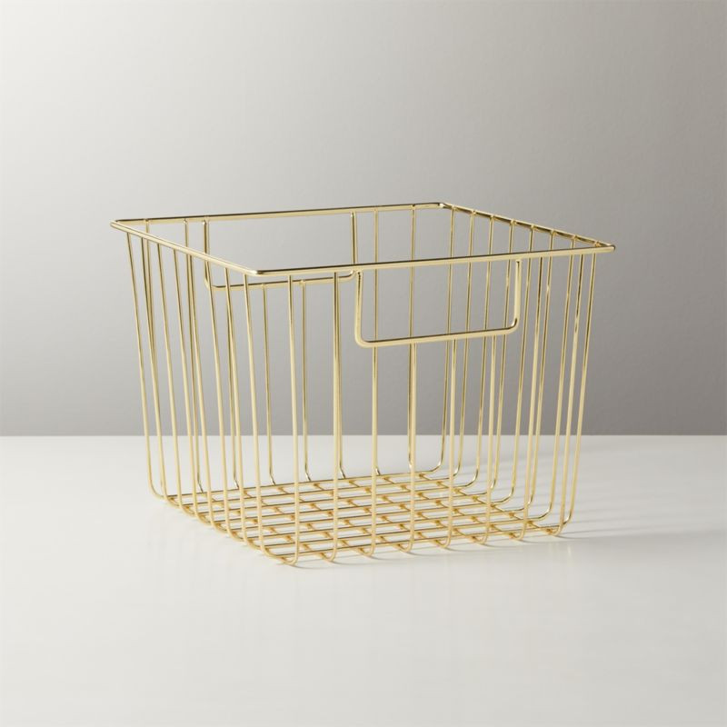 Roscoe Small Square Metal Basket + Reviews | CB2 | CB2