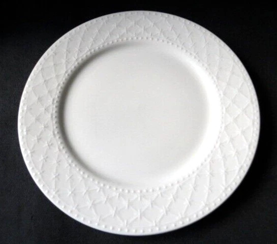 5PC- Gibson Everyday Dinner Plates Royal Quilt White Embossed Excellent | eBay US