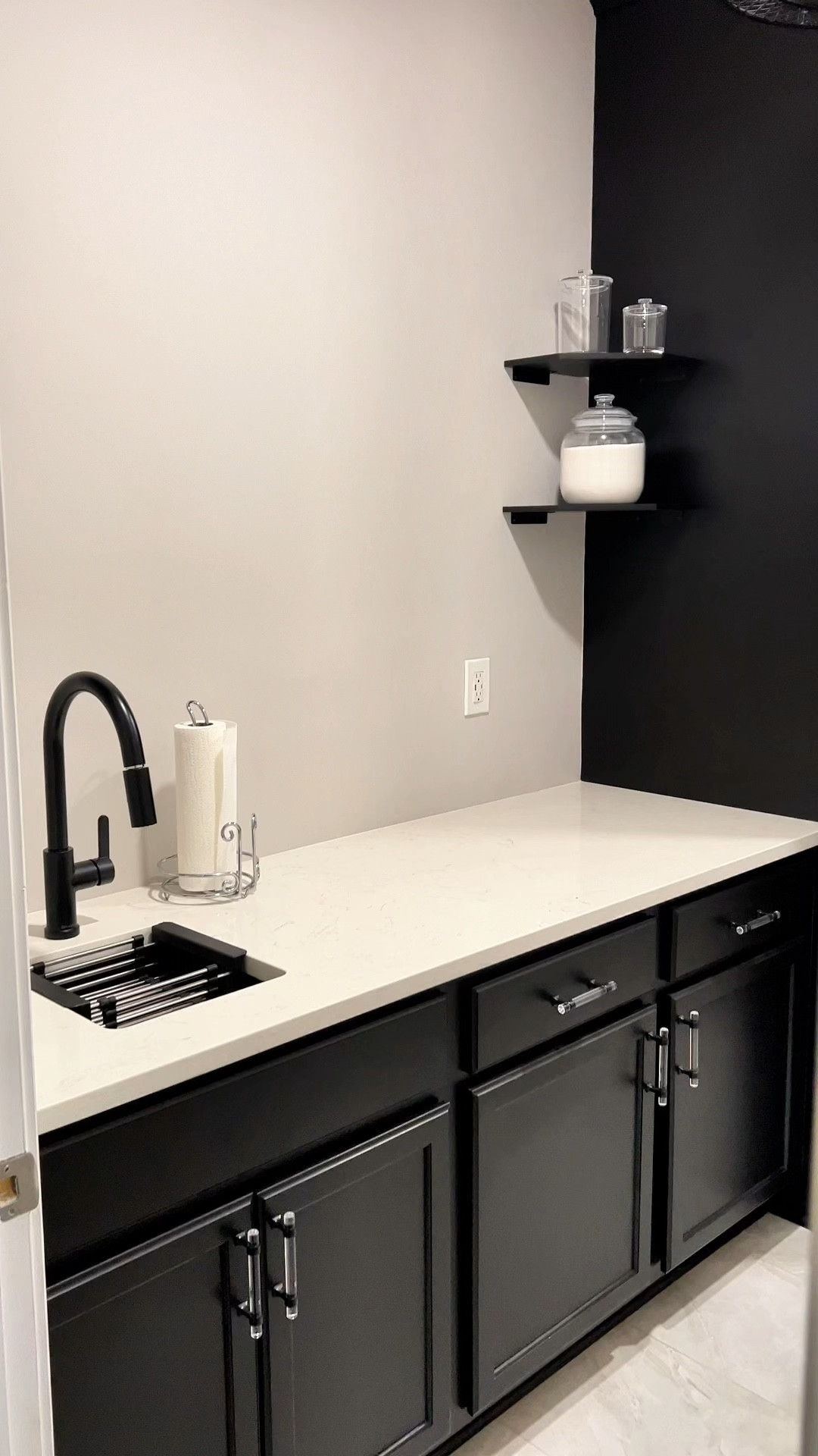 Must have in your laundry room: pull out rack. 
