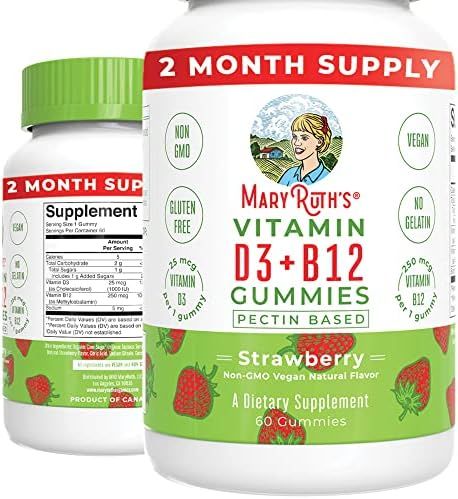 Vitamin D3 + Vitamin B12 | 2 Month Supply | Vitamin D & B12 Vitamin Supplements for Adults & Kids... | Amazon (US)