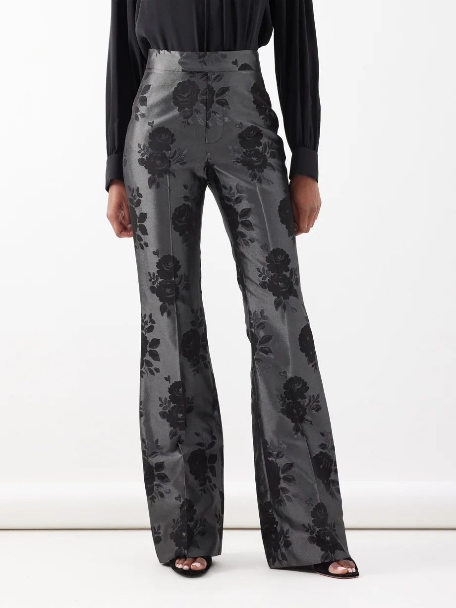 The School floral-jacquard flared trousers | The Vampire's Wife | Matches (US)
