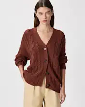 100% Organic Cotton Oversized Cable Cardigan | Quince