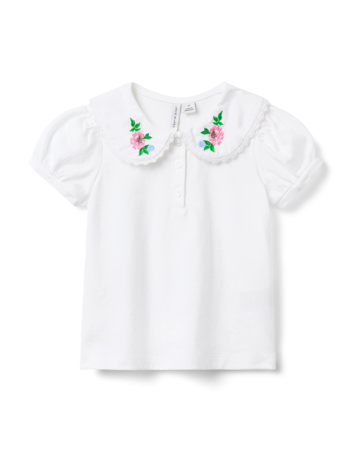Floral Embroidered Collar Top | Janie and Jack