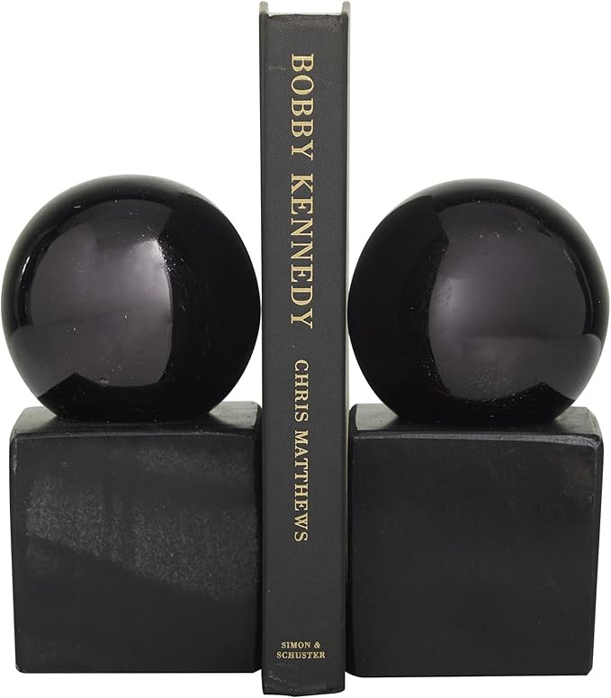 CosmoLiving by Cosmopolitan Marble Decorative Bookends Orb 7 lbs Non Skid Bookends, Set of 2 Offi... | Amazon (US)