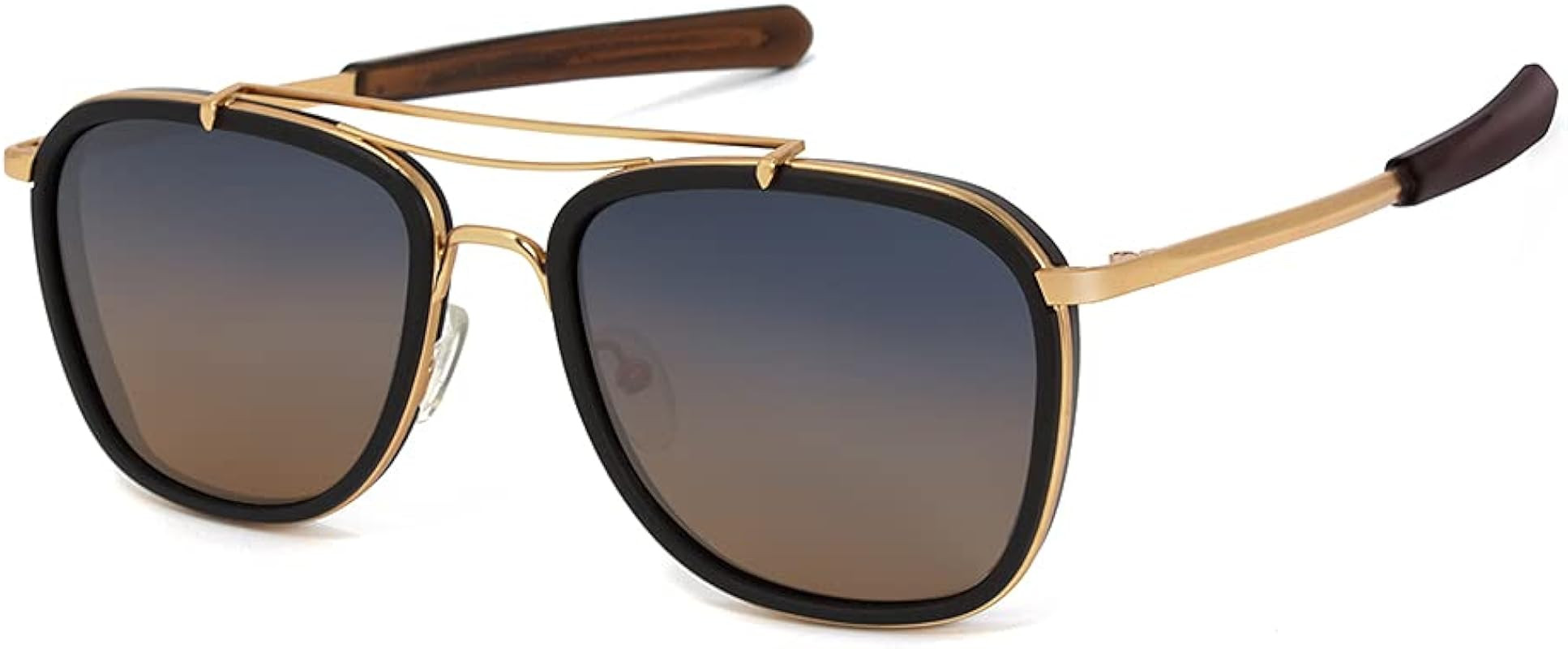 2020 VentiVenti Vintage Steampunk Double Bridge Square Polarized Sunglasses Designer Metal Frame ... | Amazon (US)