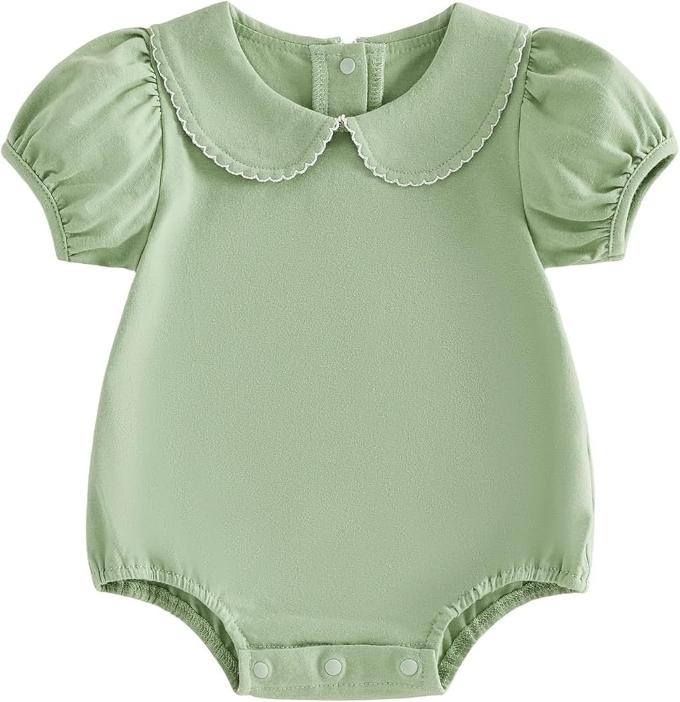 Balaflyie Bubble Romper Baby Boy Girl Cotton Collar Bodysuit Oversize T-shirt Romper Infant Top | Amazon (US)