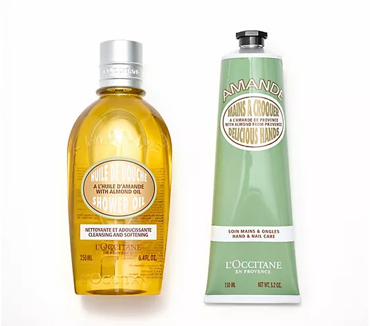 L'Occitane Moisturizing Almond Set w/ Shower Oil & Hand Cream - QVC.com | QVC