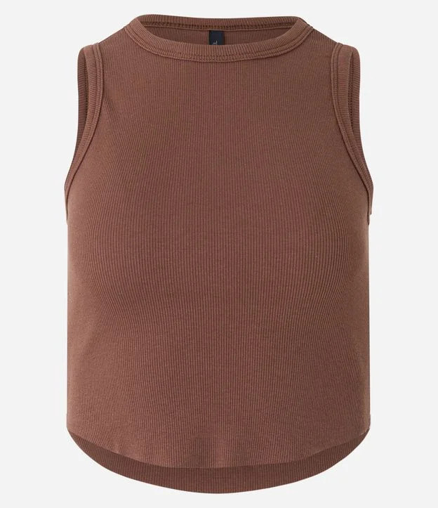 Blusa sem Manga em Ribana com Barra Arredondada Marrom | Renner (BR)