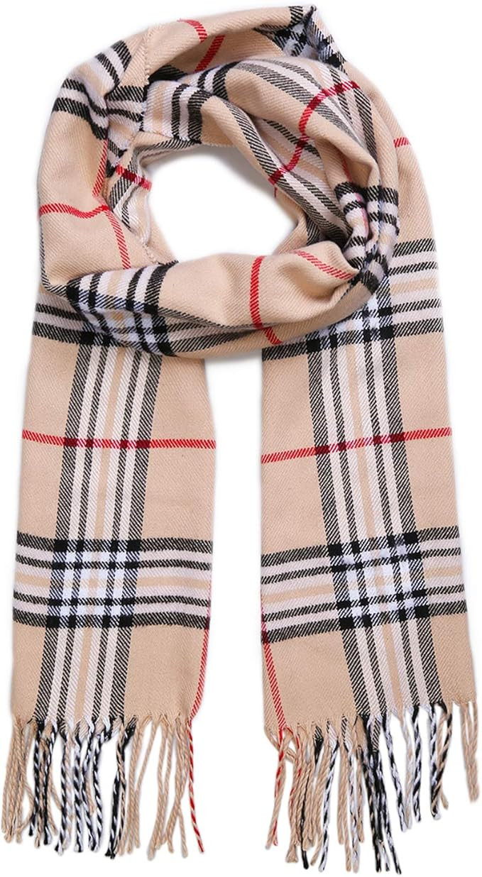 SOJOS Plaid Tartan Cashmere Scarves with Tassels for Men and Women SC3010 | Amazon (US)