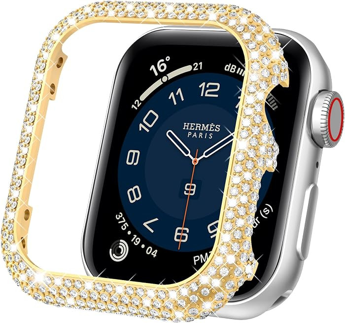 Metal Case Cover Compatible with Apple Watch 40mm, Full Bling Metal Watch case 40mm for Women(WT:... | Amazon (US)