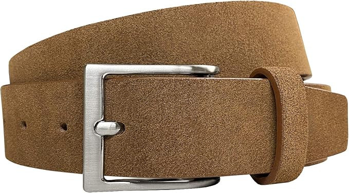 Suede Belt Genuine Leather Casual Dress Belt 1-3/8"(35mm) and 1-1/2"(38mm) Wide, Multi-Style Opti... | Amazon (US)