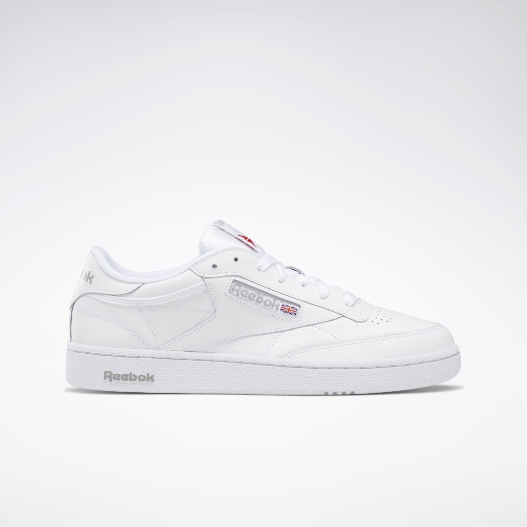 Reebok Men's Club C 85 Shoes in White/Sheer Grey Size 8 - Court,Lifestyle Shoes | Reebok (US)