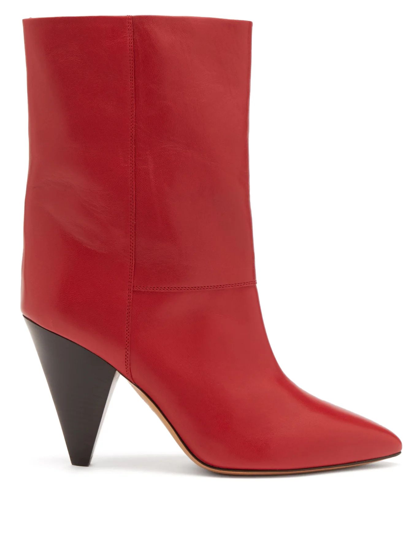 Locky cone-heel leather ankle boots | Isabel Marant | Matches (US)