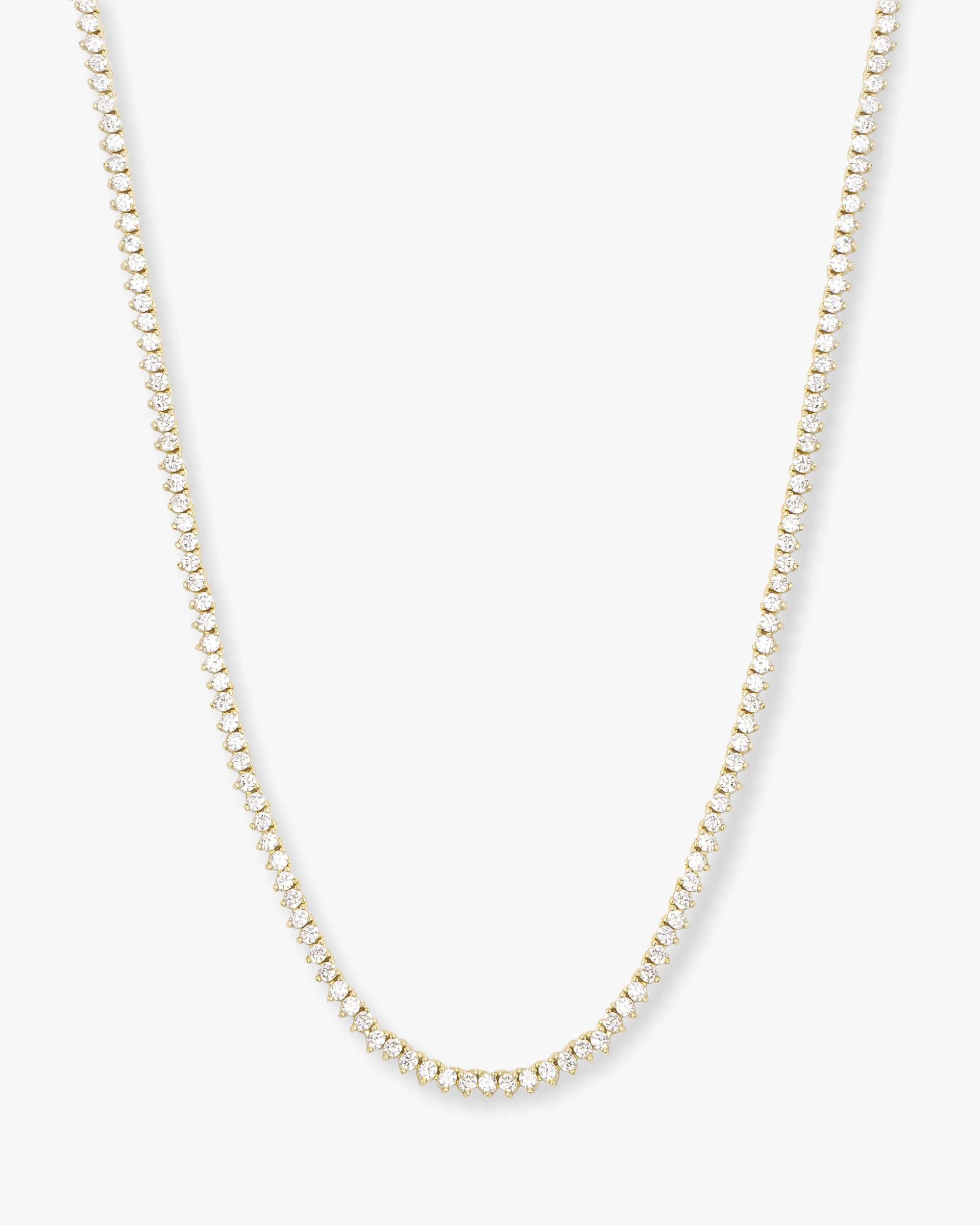 Baby Not Your Basic Tennis Necklace 16" - Gold|White Diamondettes | Melinda Maria Jewelry