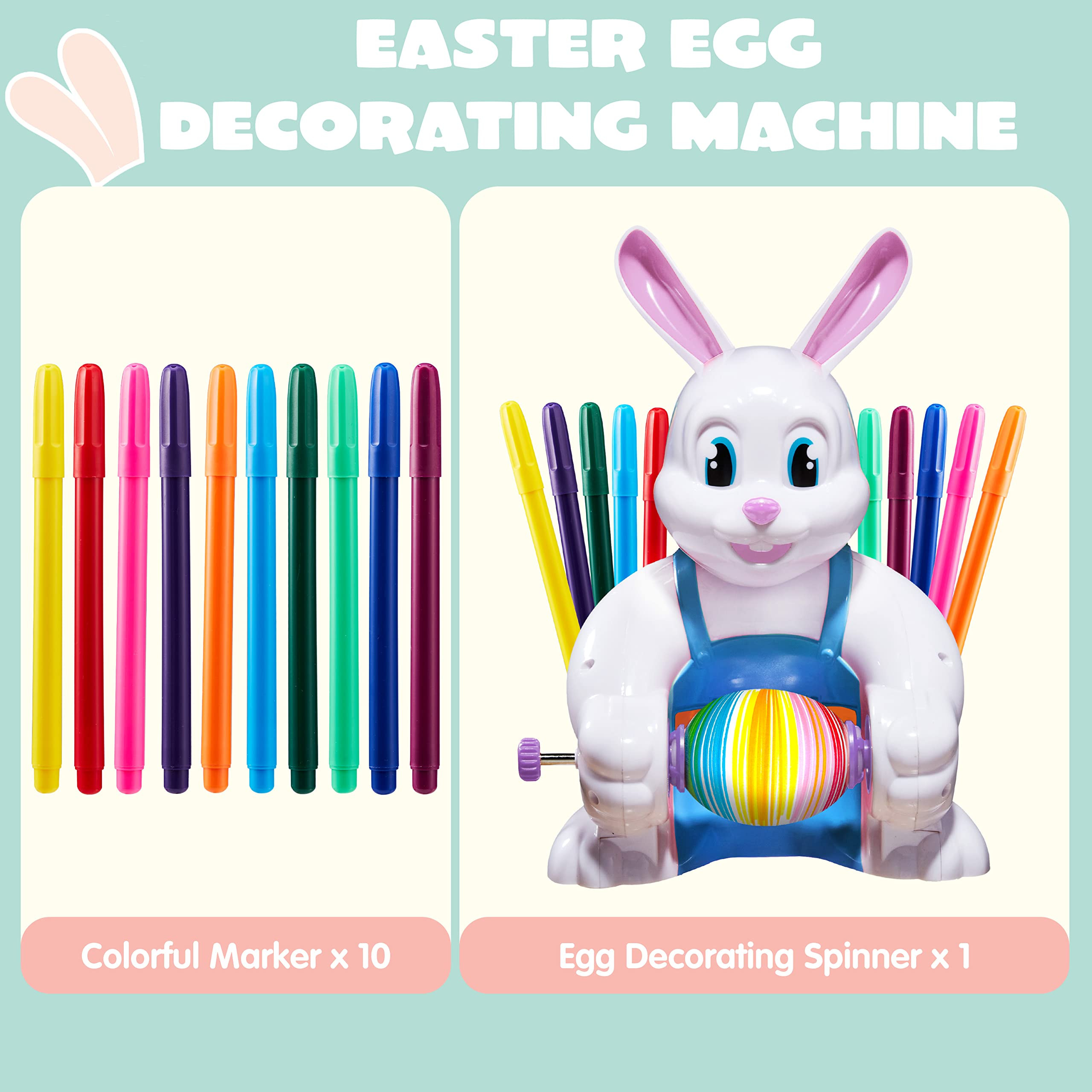JOYIN Motorized Easter Egg Decorator Kit, Easter Busy Bunny Egg Spinner Whirler Decorating Machin... | Amazon (US)