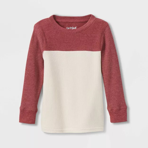 Toddler Boys' Waffle Knit Crew Neck Long Sleeve T-Shirt - Cat & Jack™ | Target