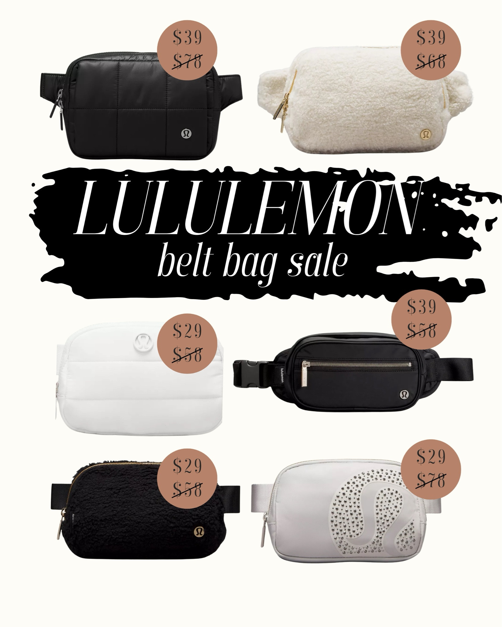 Lululemon is having a sale on belt bags! 🖤🤍