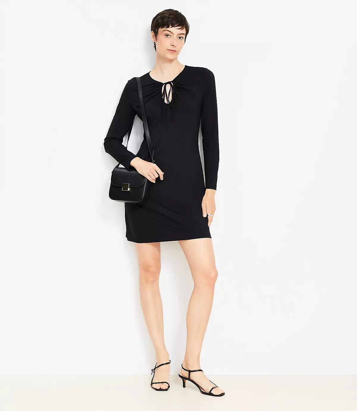 Tie Keyhole Mini Dress | LOFT