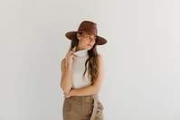 Isla Straw Fedora - Brown | Gigi Pip
